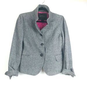 Canterbury New Zealand Women's Gray Blazer Jacket Preppy‎ Career Size S